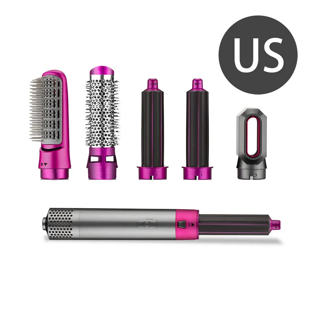 

5 In 1 Straightener Curler Hair Blow Dryer Brush Multi Head Air Nozzle Auto Hair Straightening Curling Iron Stick Styling Tool
