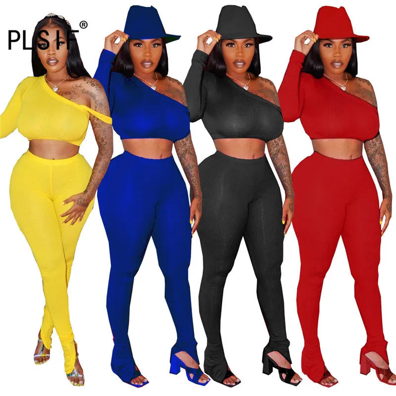 Women full sleeve bandage tracksuit summer 2 pieces tops and long pant female sexy two tracksuits |
