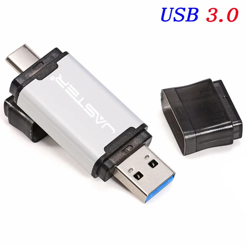 JASTER USB 3,0 type C флеш-карта памяти 16 ГБ 32 ГБ Флешка 4G 8 Гб 64 Гб 128 ГБ USB флеш-накопитель для компьютера/интерфейс type C - Цвет: silver