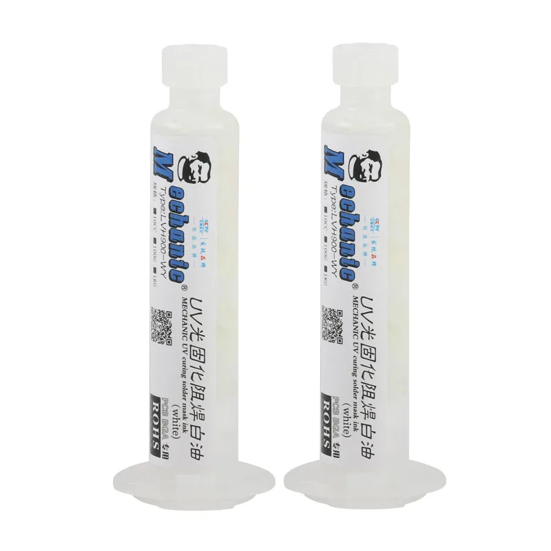 2 шт./лот УФ краска 10 куб. См светоотверждаемая паяльная маска белая масляная