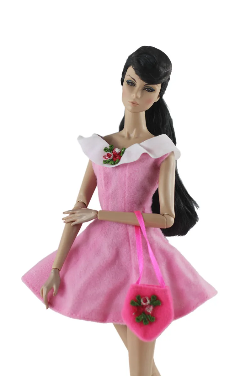 

Fashion Pink Dress Outfits for Barbie CD FR Kurhn BJD Doll Clothes Accessories Dollhouse Role Play