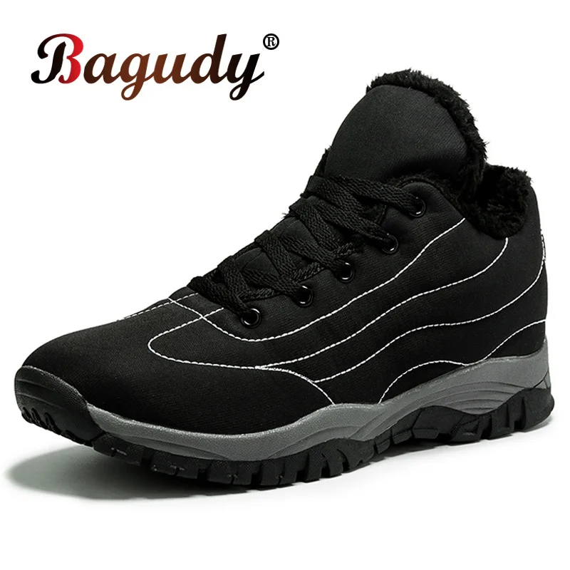 

Fashion Unisex Winter Snow Boots Waterproof Plush Warm Men's Ankle Boots High Quality Non-Slip Men Winter Warm Shoes Work Boots