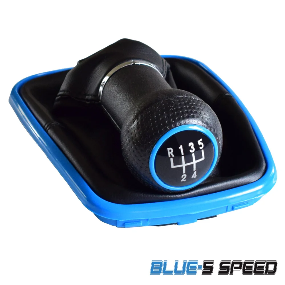 Blue-5Speed 12 мм 5/6 скоростная Автомобильная ручная ручка переключения передач, рычаг переключения передач, кожаный чехол для Volkswagen VW 1999-04 MK4 IV GTI R32 Bora Jetta - Название цвета: Blue-5Speed