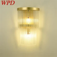 wpd crystal wall sconce led lamp modern luxury gold light creative design for home corridor bedroom