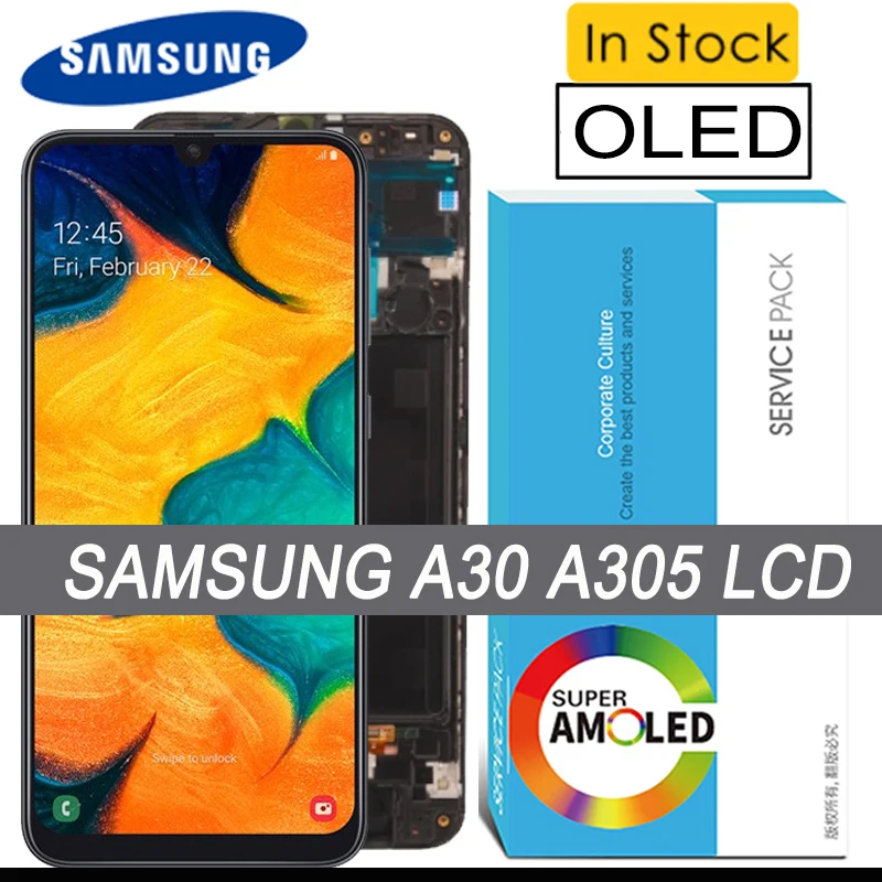 100% протестированный Новый 6 4 ''OLED ЖК-дисплей для SAMSUNG GALAXY A30 A305/DS A305F A305FD A305A