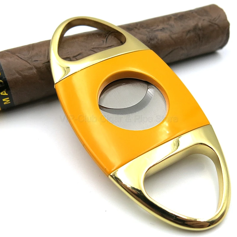 Cohiba Желтый и золотой Нержавеющая сталь с двумя лезвиями сигаретные Ножницы Резак