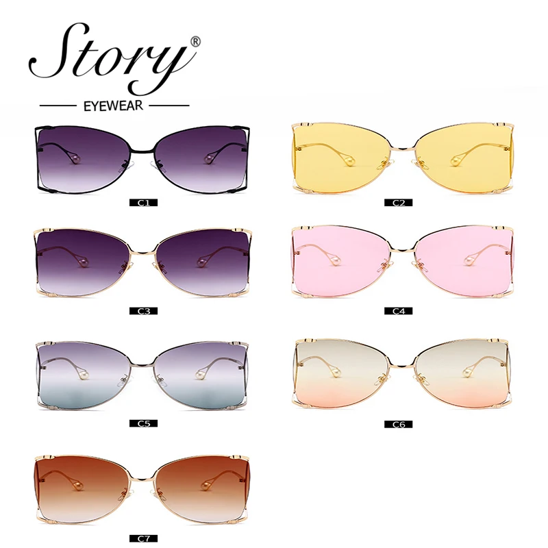 Женские солнцезащитные очки с перламутровыми дужками в полуоправе | Аксессуары