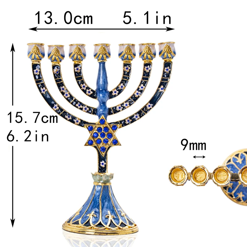 H& D 5 стилей Иудейская Менора Античная коллекция Hanukkah Menorah Статуэтка ручная роспись подсвечник держатель для дома вечерние украшения подарок