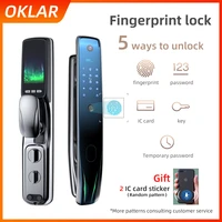 oklar smart door lock safe digital lock biometric fingerprint lock outdoor fingerprint password key ic card mobile app unlock