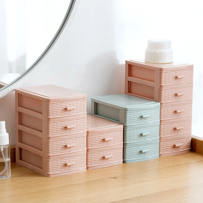 

Ящик мини Настольный ящик для хранения многослойная Косметическая отделочная коробка пластиковая шкатулка для хранения губной помады чех...