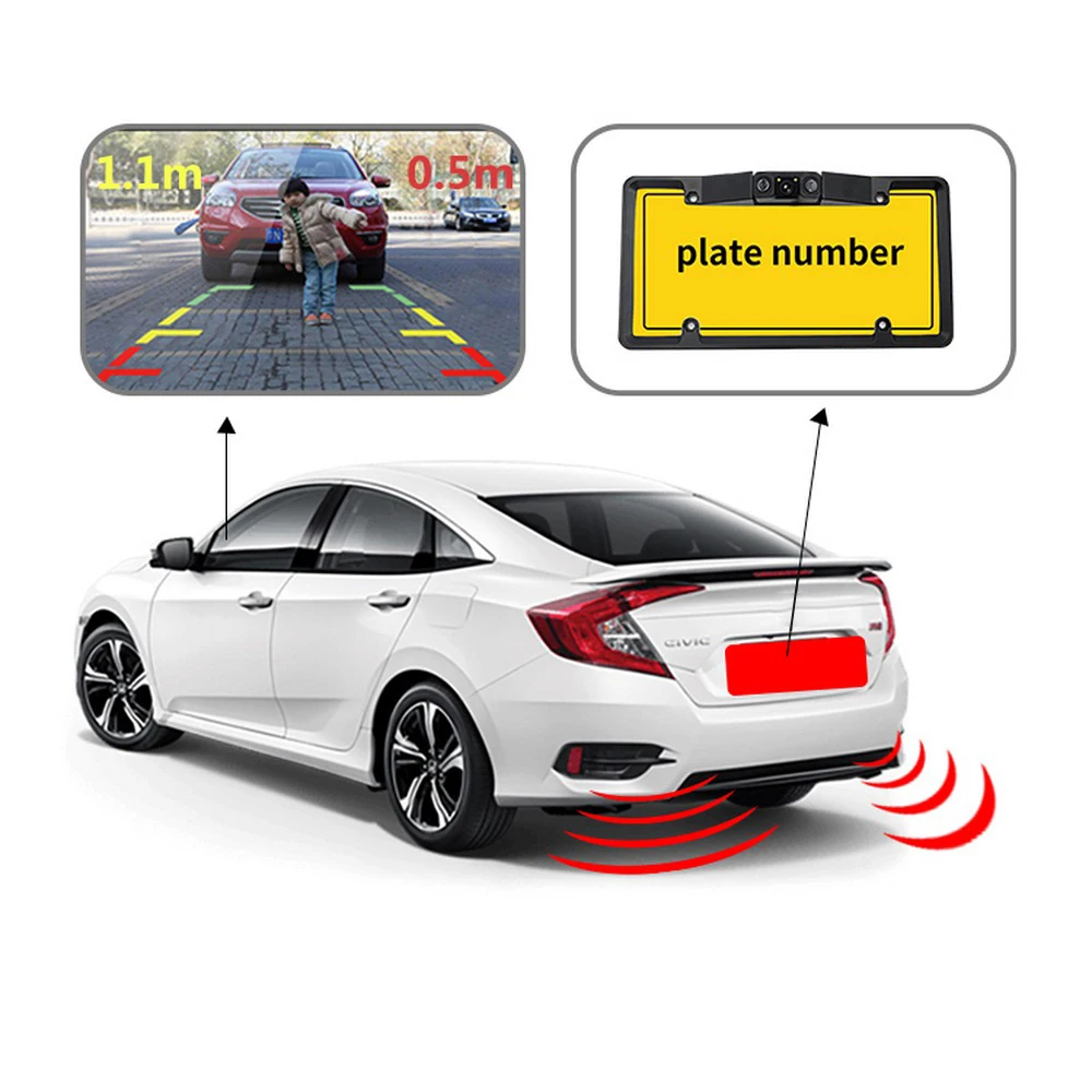 Автомобильная камера заднего вида для номерного знака водонепроницаемая рамка