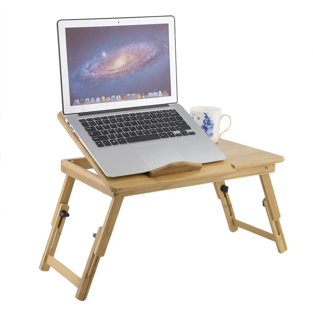 Foldable Portable Bamboo Computer Stand Laptop Desk With/Without Fan Tea Serving Bed Dining Table Notebook | Мебель