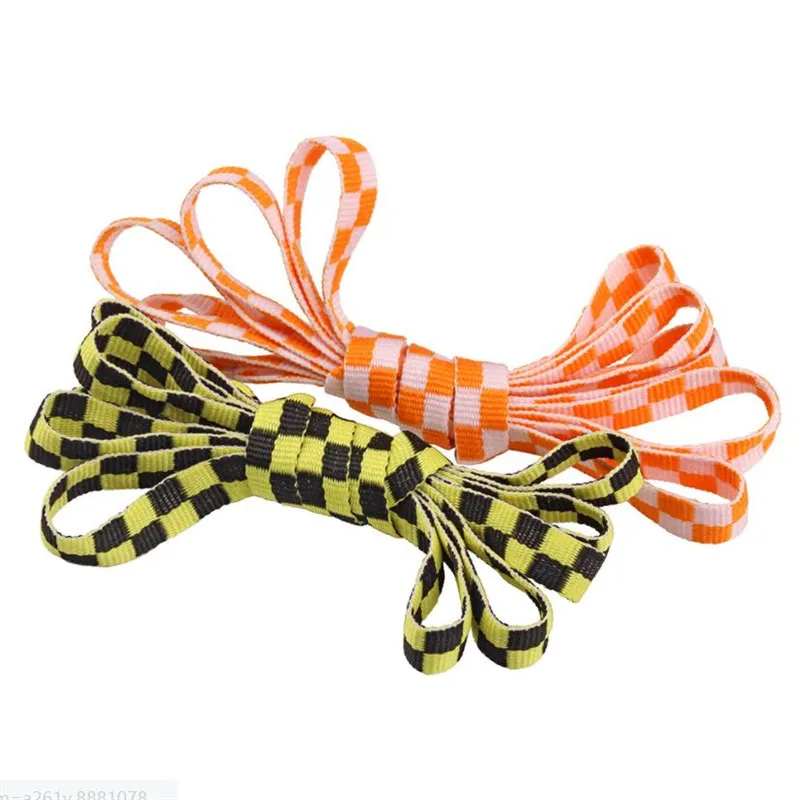 

110cm 1pair Shoelace Fashion Sneaker Shoe Lace Colors Checkered Grid Flat Shoelaces Shoestring Printing Ribbons Shoelaces Lacing