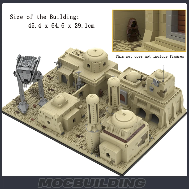 Конструктор MOC SW Tatooine МОС-эйсли Cantaina Star сборка фильмов модель Street View конструктор
