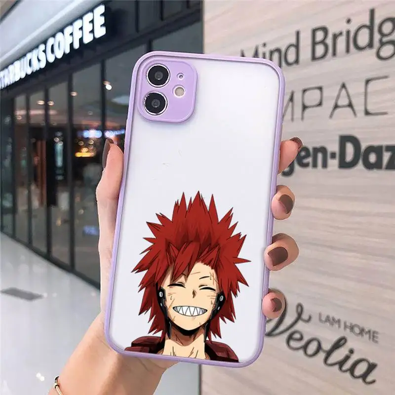 

My hero academia kirishima anime Phone Cases matte transparent For iphone 7 8 11 12 plus mini x xs xr pro max cover