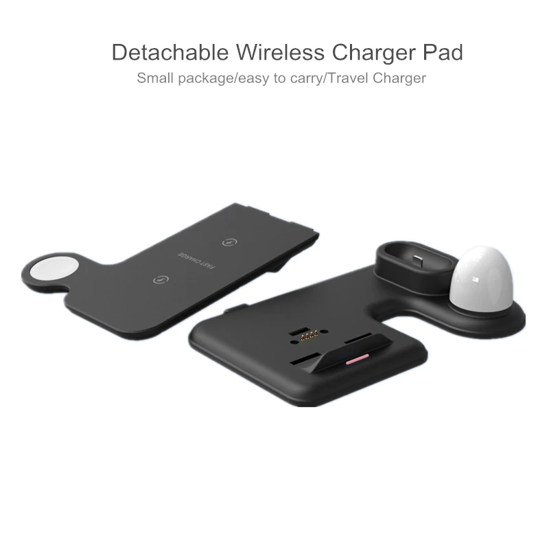 4 in 1 Fast Wireless Charger Stand For iPhone 11 Pro Max XR XS Dock Station for Apple Watch 5 3 2 Airpods | Мобильные телефоны и