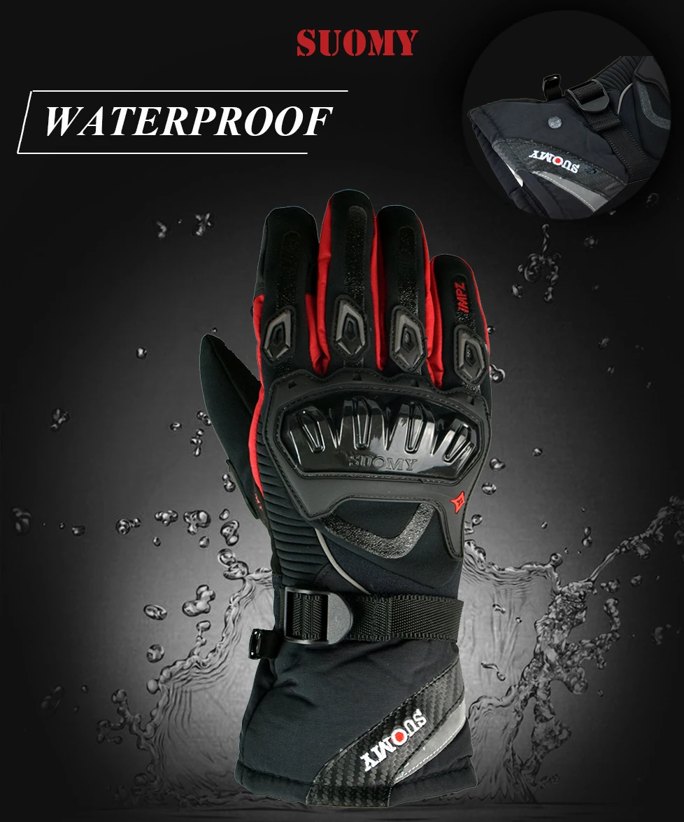 Мотоциклетные Перчатки SUOMY зимние теплые мотоциклетные перчатки защитные для