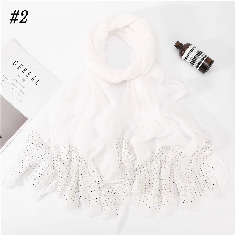 Модный женский шарф VKHJ1032 с бисером и бриллиантами мягкие хлопковые шали Женские