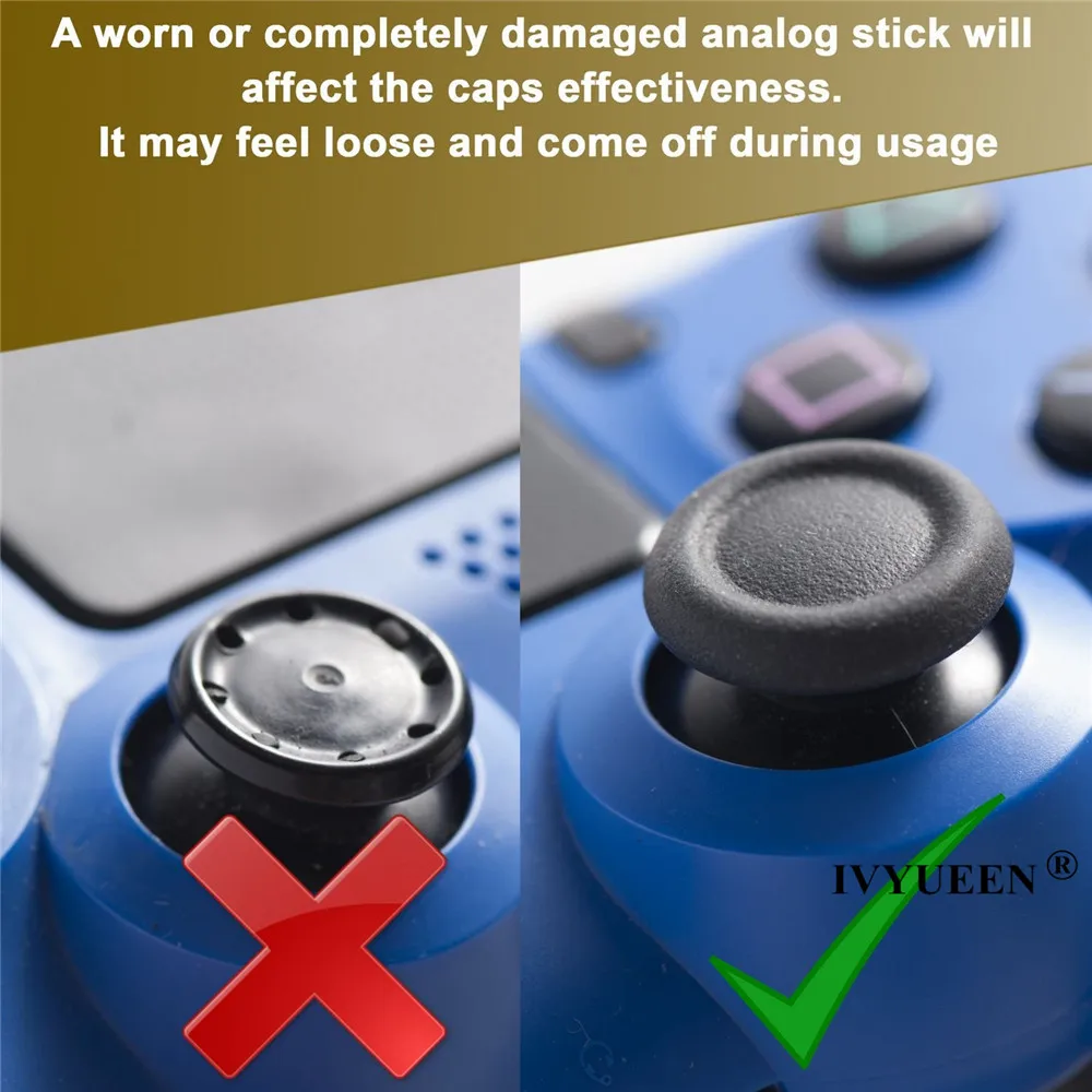 IVYUEEN 4 шт. силиконовые накладки на аналоговые стики для джойстиков Dualshock PS4 PRO