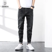 mens black jeans cotton brand business casual fashion stretch straight work classic style pants denim trousers male pantalon