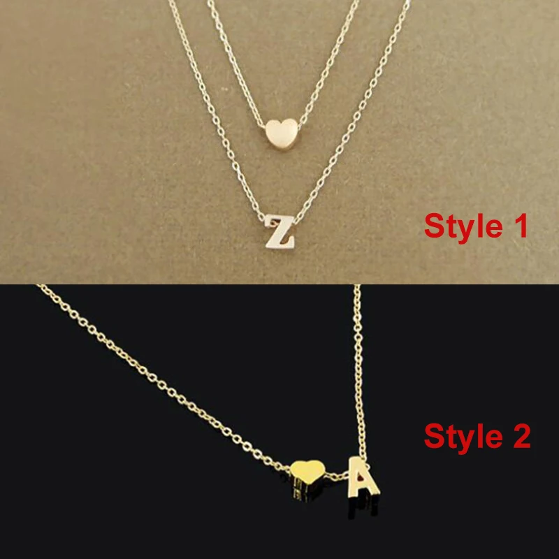 

Fashion Tiny Heart Initial Necklace Women Personalize Letter Name Choker Necklace Collier Femme Jewelry Gift Accessory