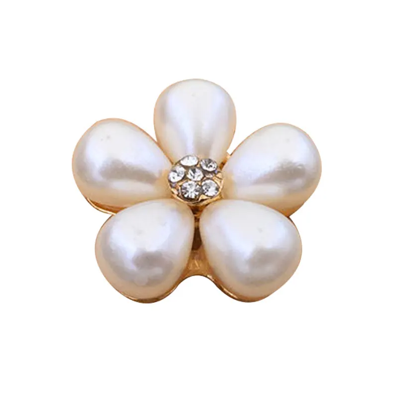 10 шт./компл. DIY цветок Стразы Кнопки жемчужная кнопка сплав Пряжка Кристалл бант