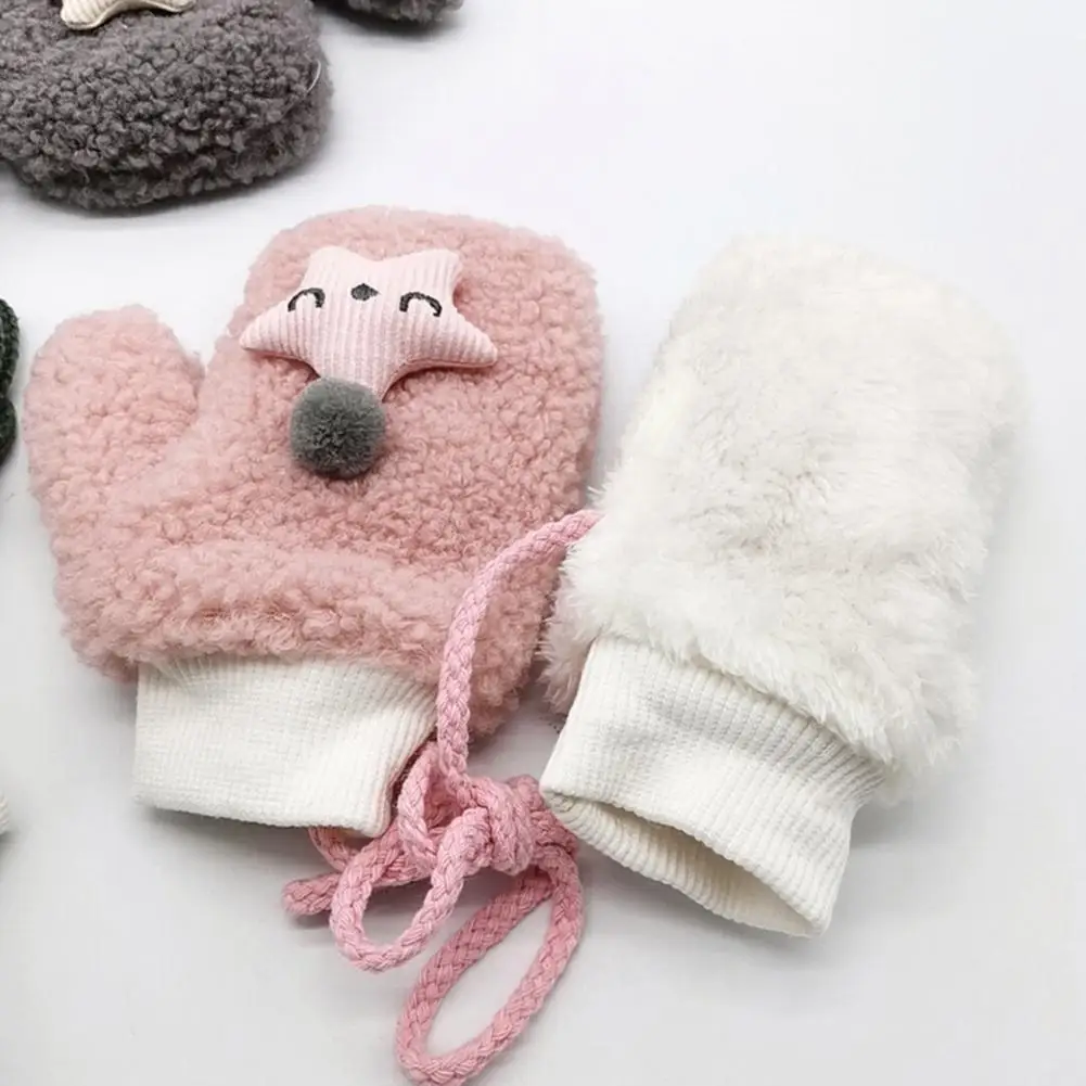 Детские перчатки из имитации овечьей шерсти Повседневные вязаные мягкие