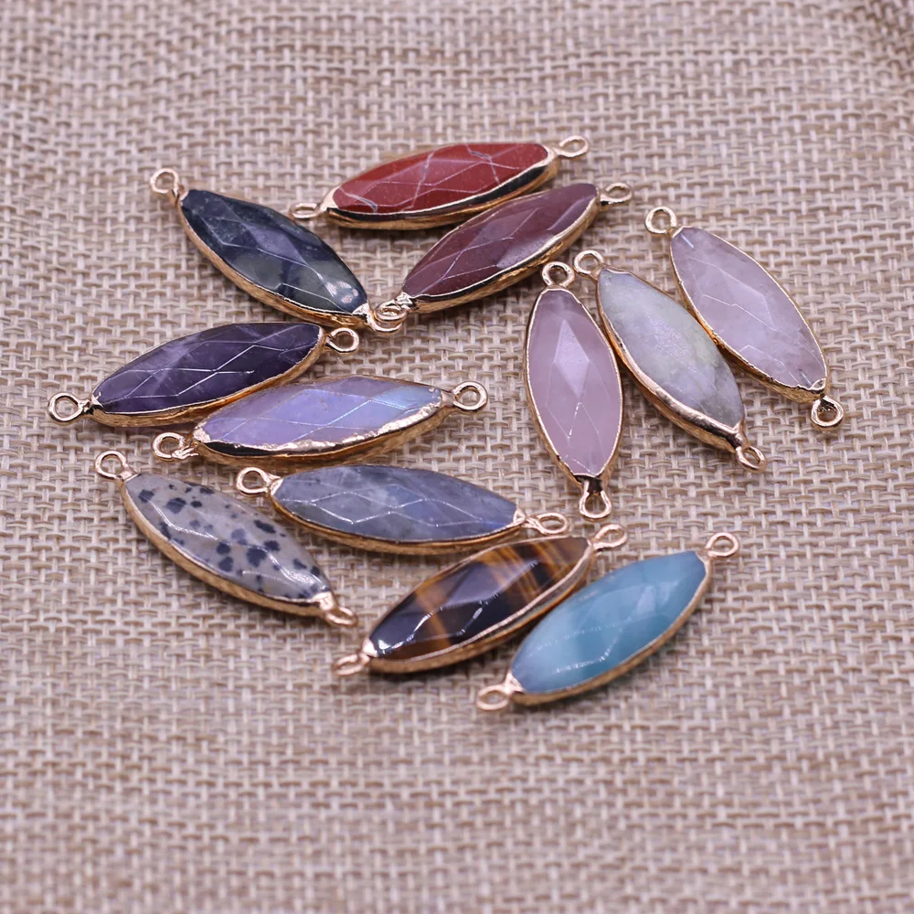 Коннектор из натурального камня с двумя отверстиями изысканные подвески в форме