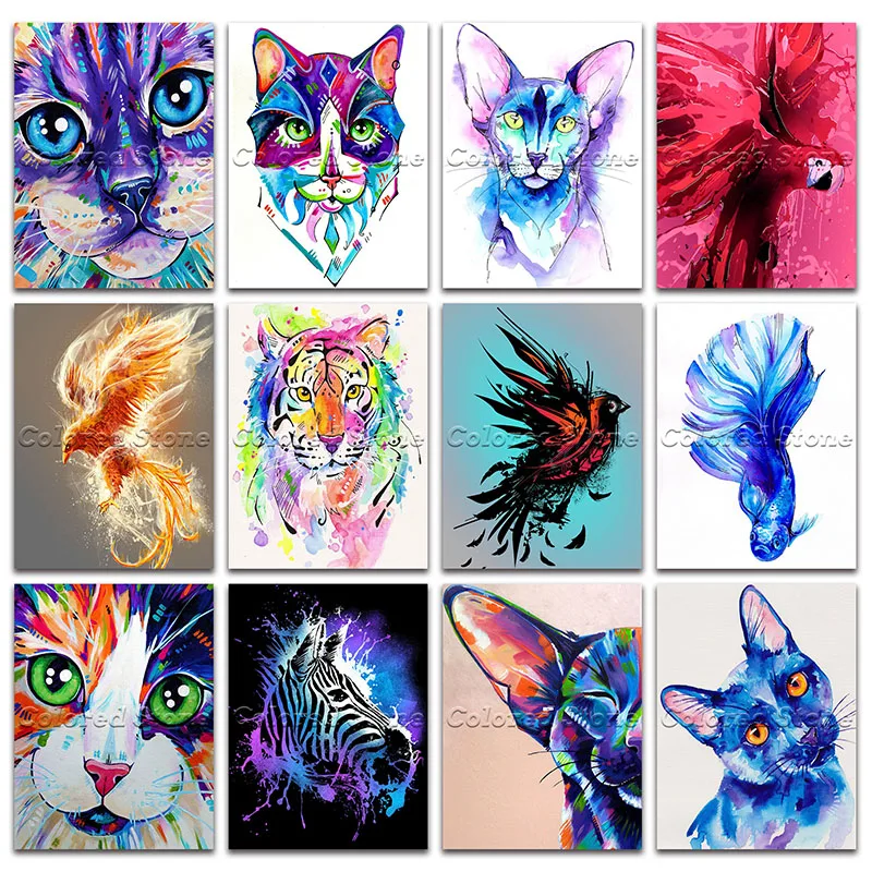 Полностью Квадратный бриллиант 5D картина вышивки крестом cat попугай Феникс Тигр