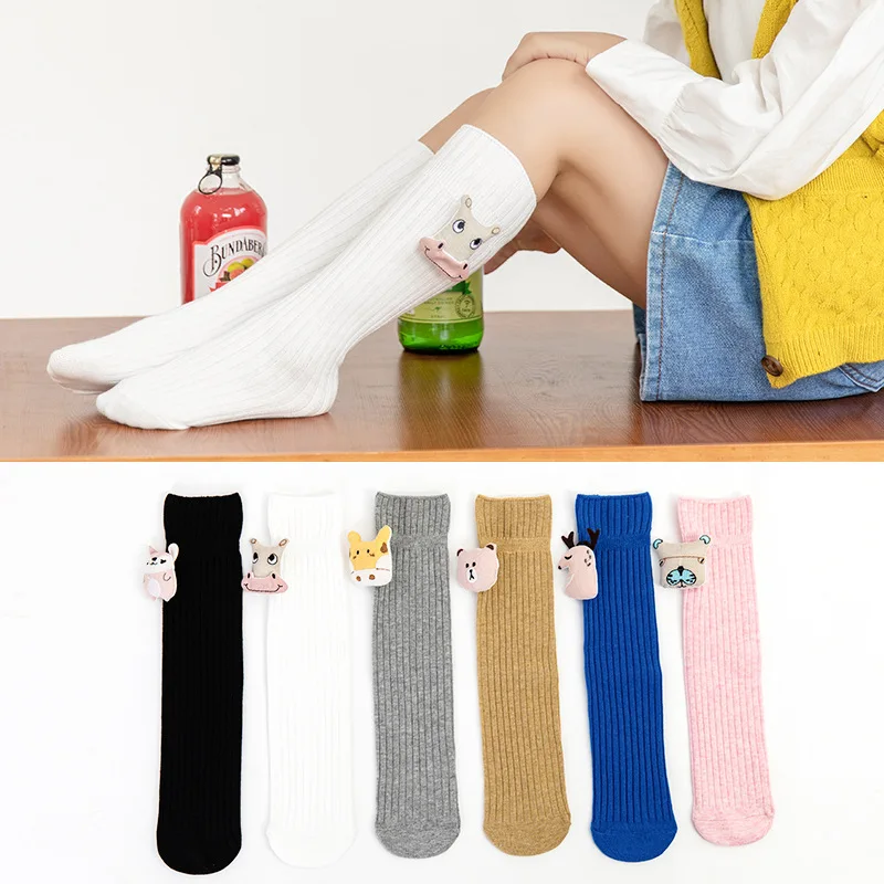 

Autumn new children pile socks cotton cartoon cute animal head accessories girls socks baby socks wholesale