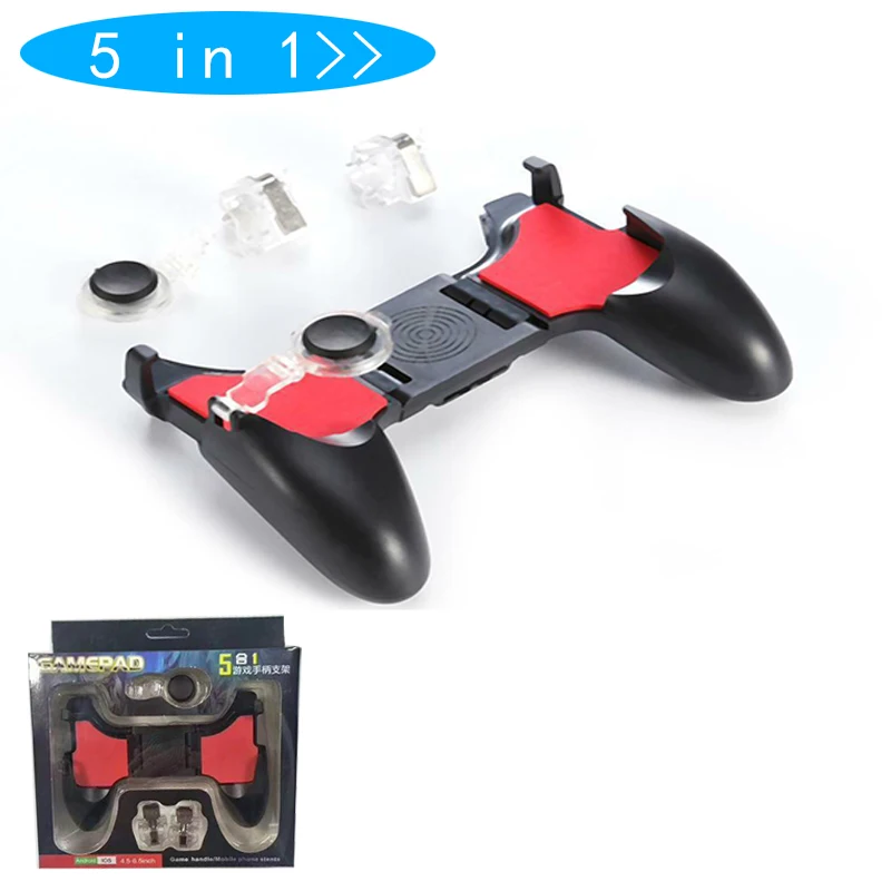 

5 In 1 PUBG Moible Controller Gamepad Free Fire L1 R1 Triggers PUGB Mobile Game Pad Grip L1R1 Joystick For IPhone Android Phone
