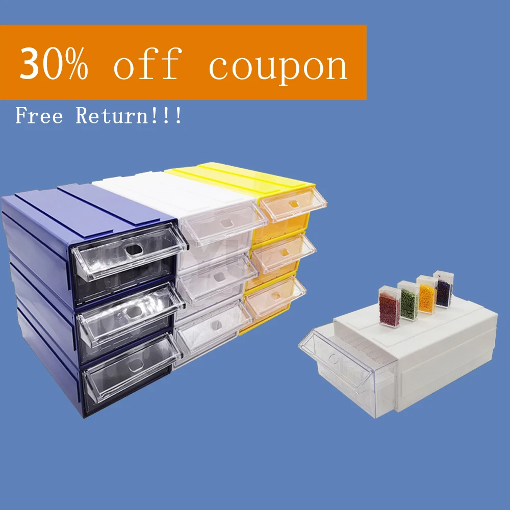 

Square/Round Bottles Diamond Painting Accessories Storage Box Drawer Type Plastic Storage Tool Box Free Combination 3Colors