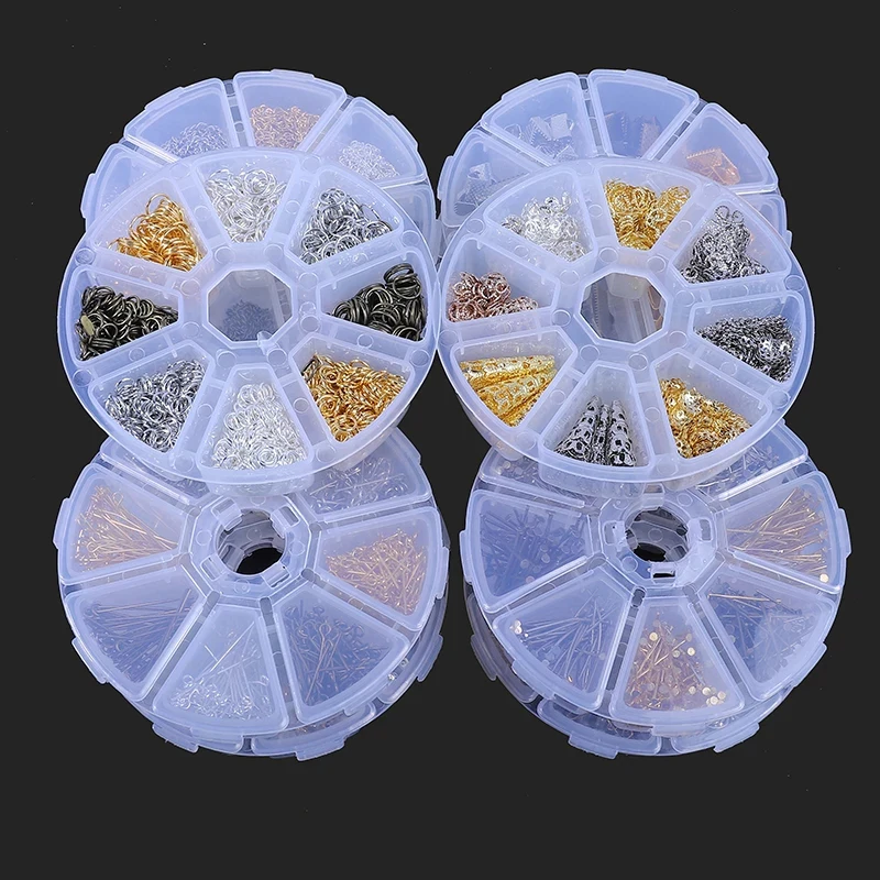 

Mixed Styles DIY Jewelry Findings Material Beads Earring Hook Jump Ring Hook Box Sets For Jewelry Making Findings Accessories