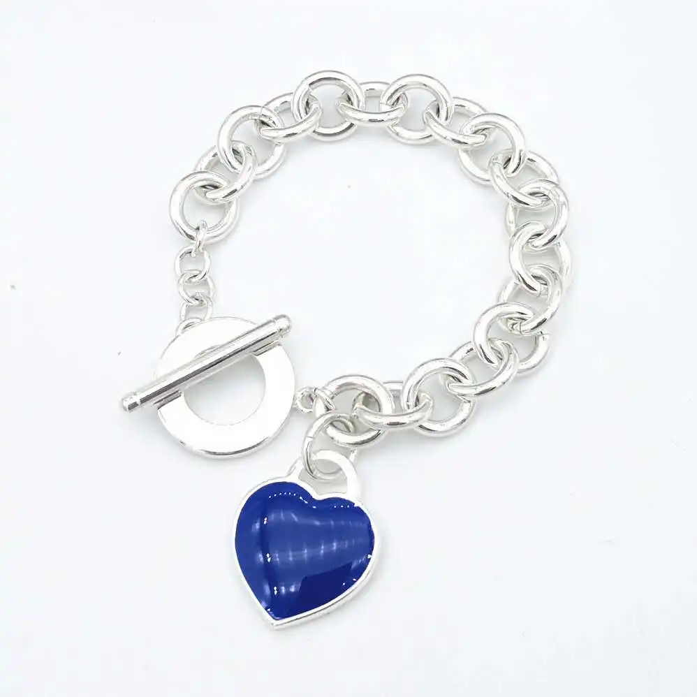

Original classic popular fashion all-match enamel multi-color heart-shaped charm ladies bracelet jewelry