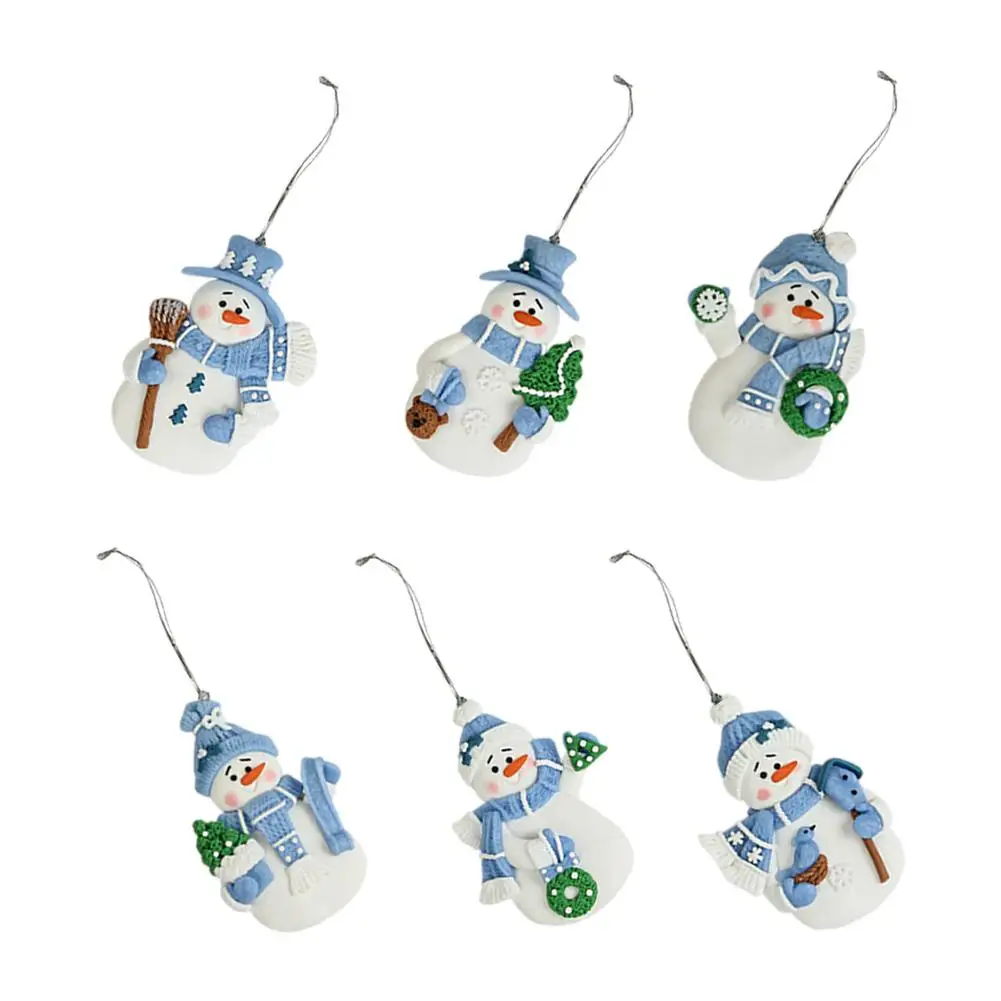 

Кулон-украшение для рождественской елки Голубой Снеговик, рождественские украшения, мягкие глиняные рождественские украшения, прочные кук...