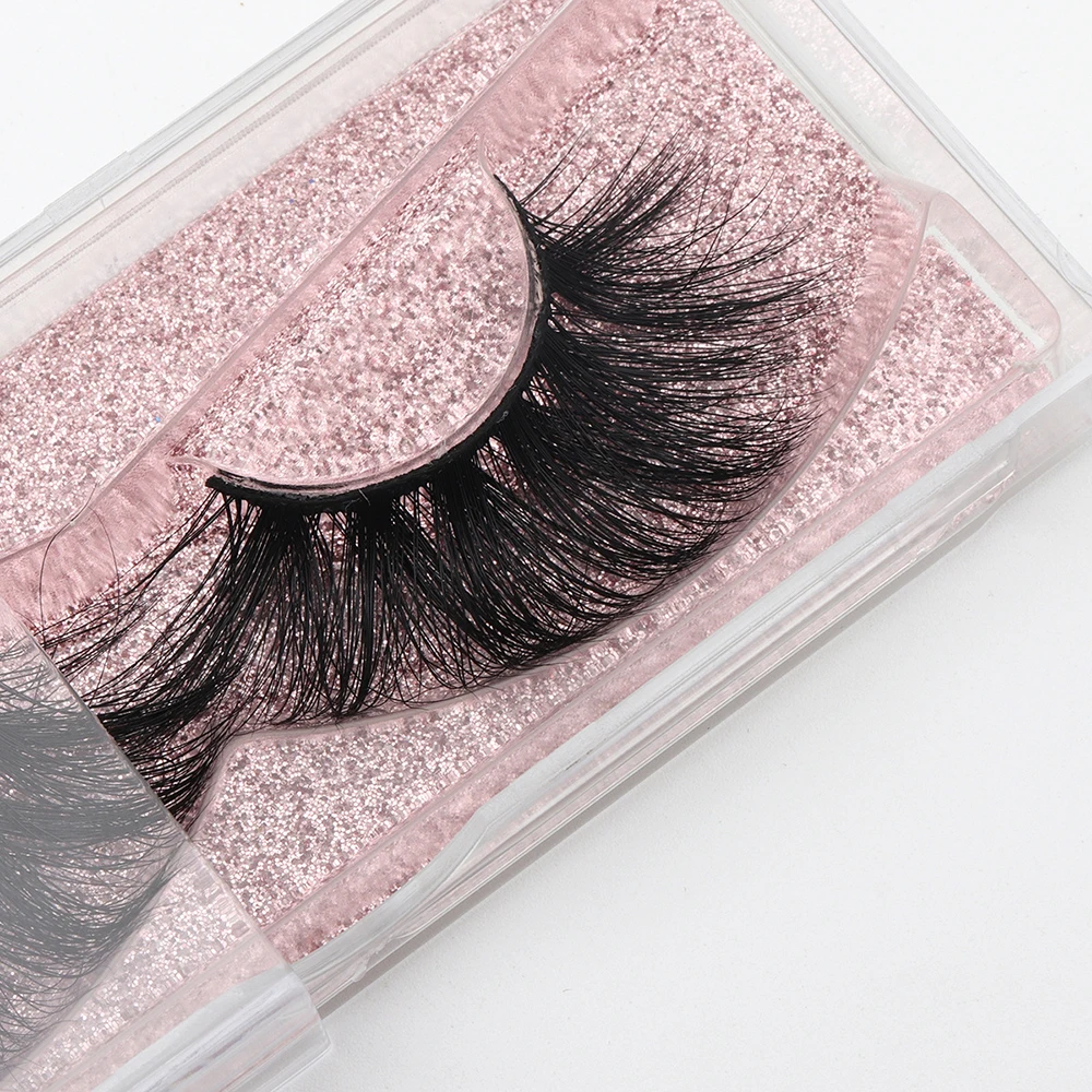 

5D Mink Fur Eyelashes Makeup Thick False Lashes Black Nature Soft Private Label