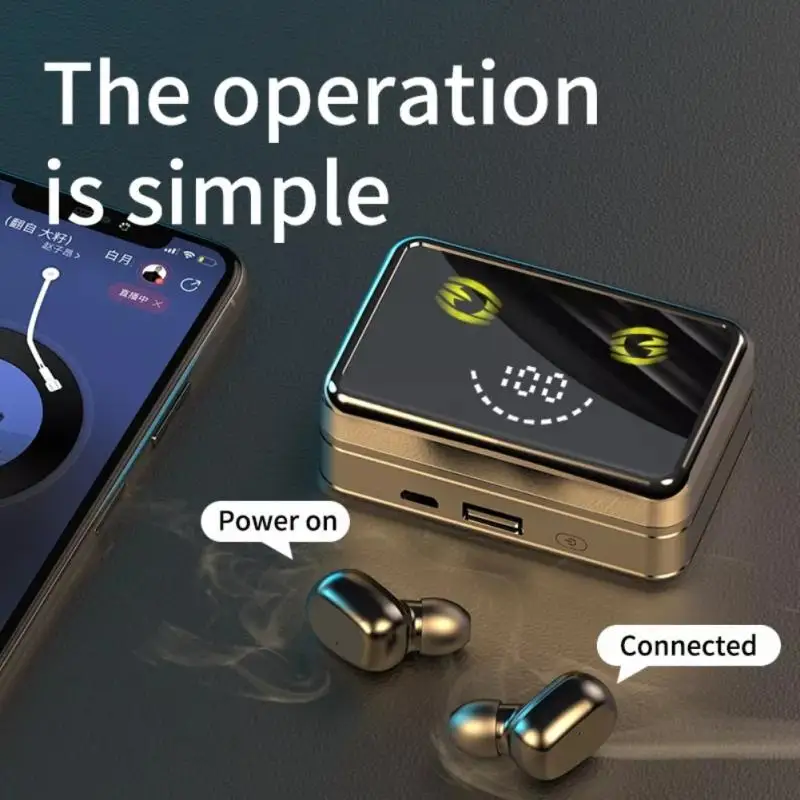

Earplugs TWS Headset Bluetooth Compatible Wireless Sports Headset 9D Stereo Touch Headset With Microphone Noise Reduction