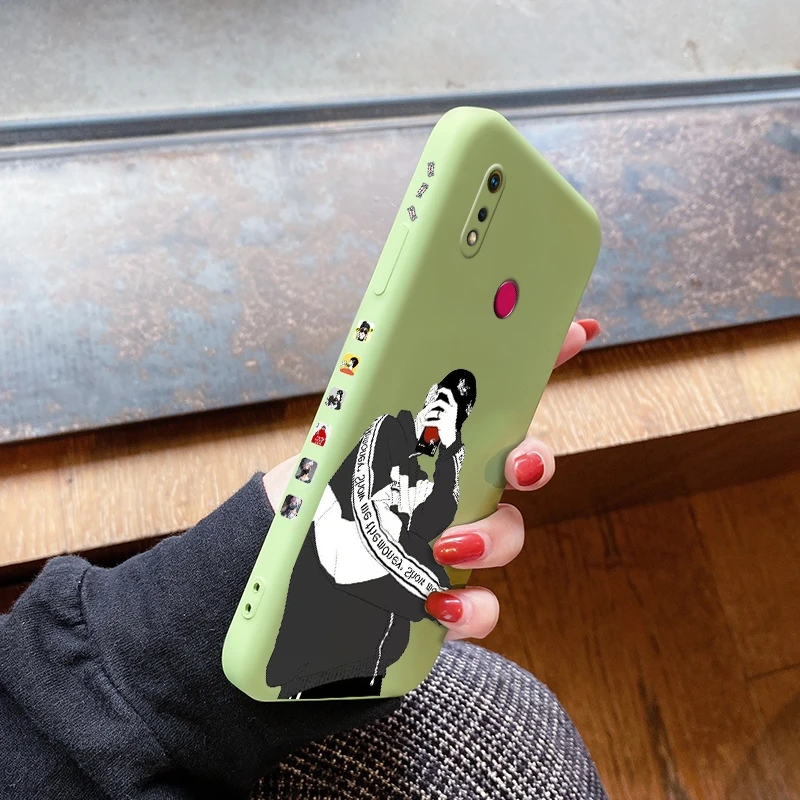 

For Realme 3 3i 3 pro 5 5s 5i 5 Pro Narzo 20pro casing with Tide card pattern Back Cover Anti falling silica gel case