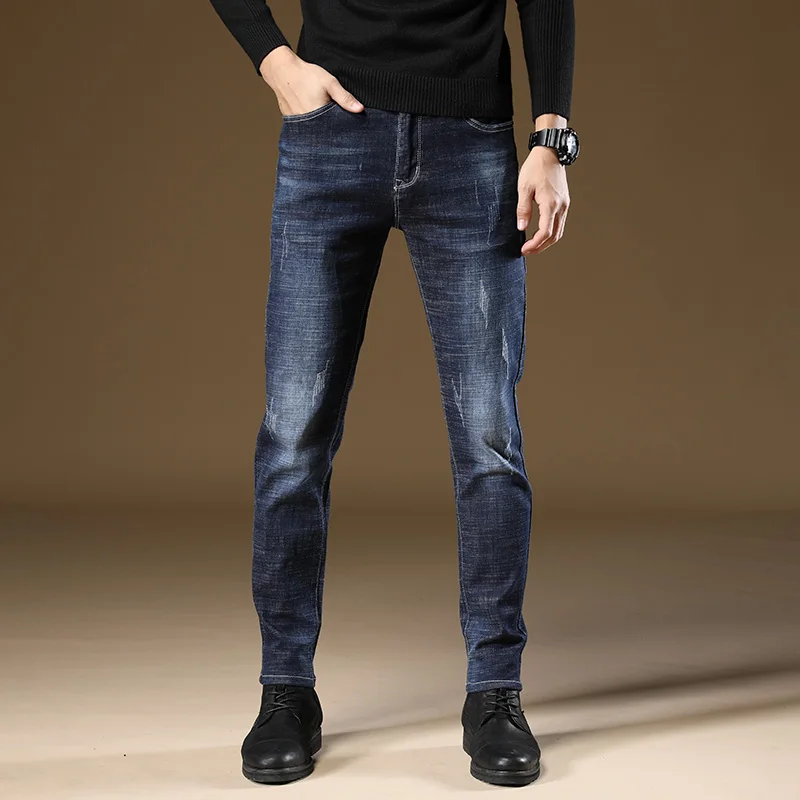 Thoshine Brand Spring Summer Men Thin Jeans Slim Fit Fashion Style Male Denim Pencil Pants Elastic Skinny Fit CowboyTrousers