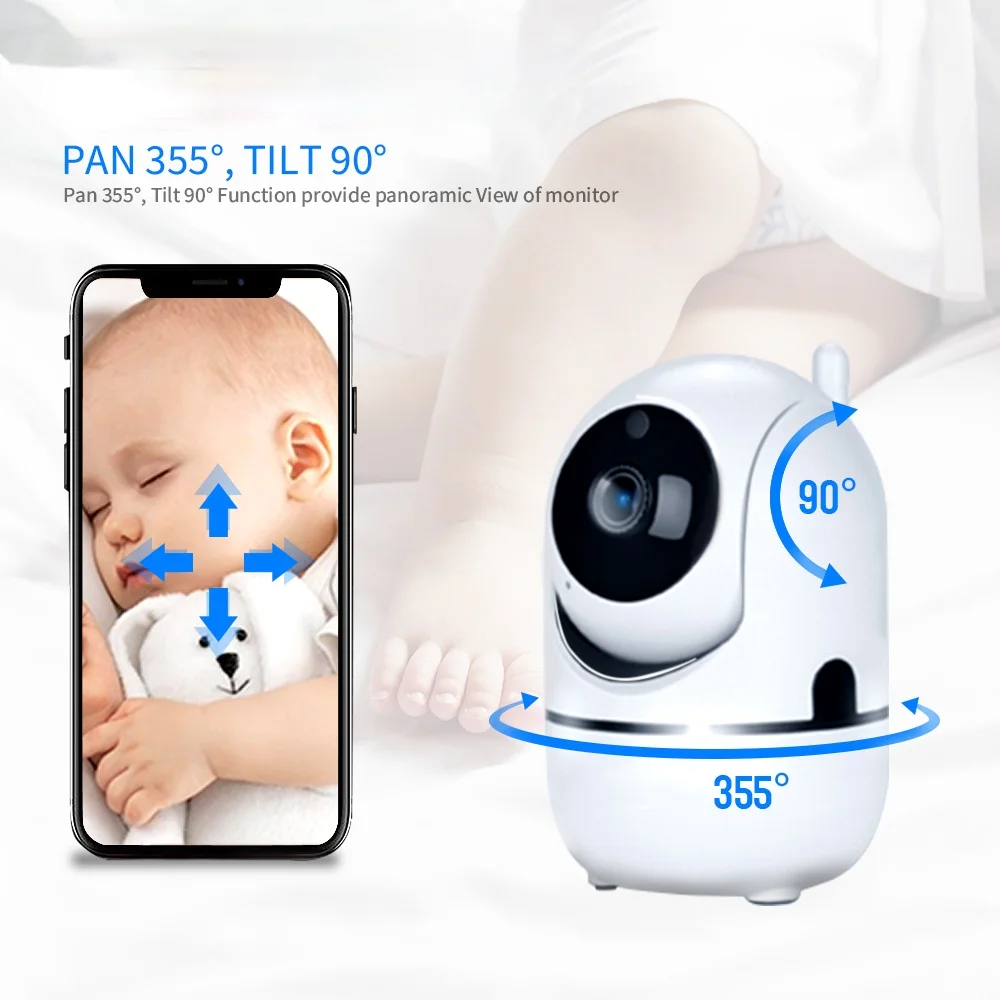 

720P Baby Monitor Smart Home Cry Alarm Mini Surveillance Camera with Wifi Security Video Surveillance IP Camera Pet 360