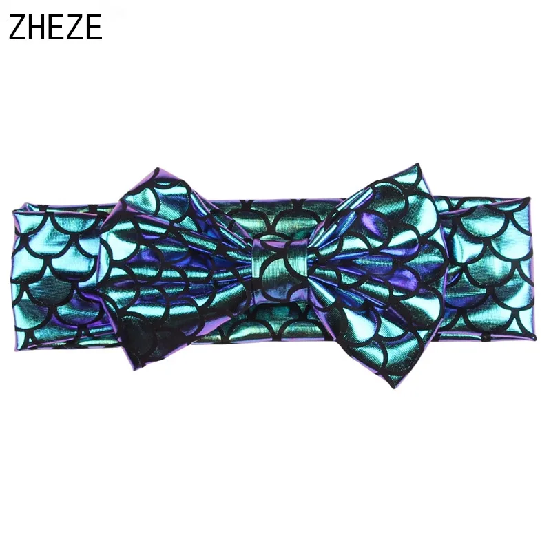 6 шт./лот 5 ''повязка на голову с бантом русалки для девочек металлический бант