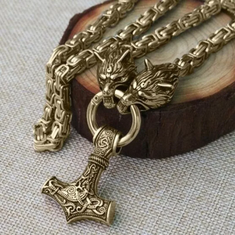 

Stainless Steel Nordic Viking Celtic Hammer Pendant Necklace Domineering Men's Personality Amulet Necklace Nordic Punk Jewelry