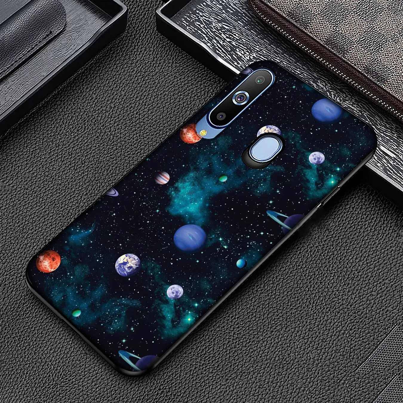 Мягкий чехол для телефона IYICAO Space Moon Cat Samsung Galaxy A51 A71 A81 A91 A41 A21 A11 A01 A2 Core J8 J7 J6 J4 Plus Prime