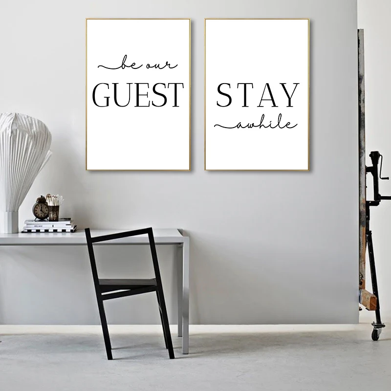 Stay awhy настенное художественное изображение простые цитаты постер черно белый