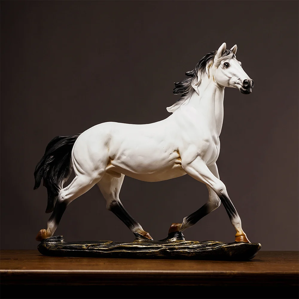 

Home Decor Accessories Resin Horse Sculpture Animal Model Statue Creative Living Room Decoration Office Desktop Decor Art Crafts