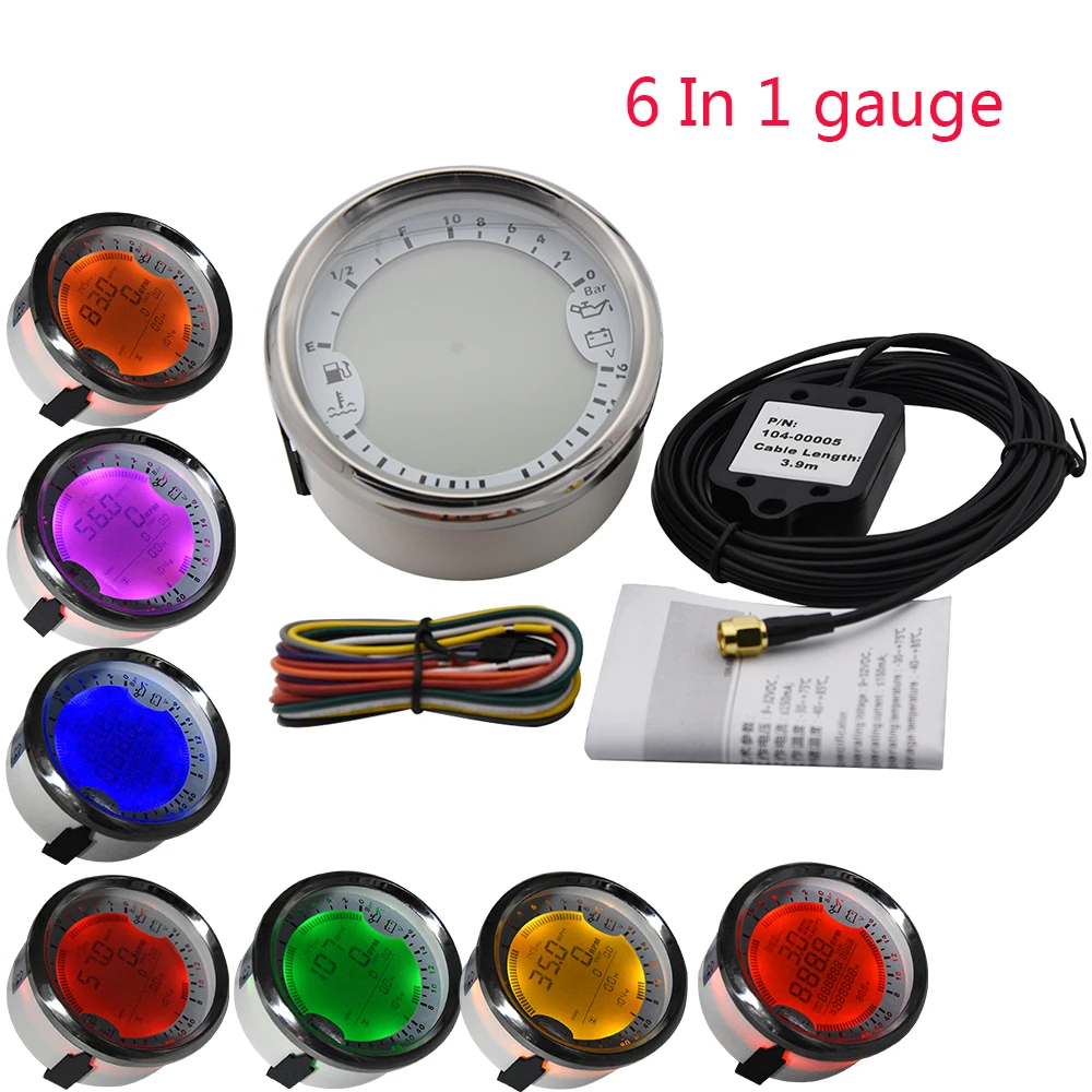 85 мм GPS измеритель скорости 6 в 1 Многофункциональный цифровой тахометр уровень