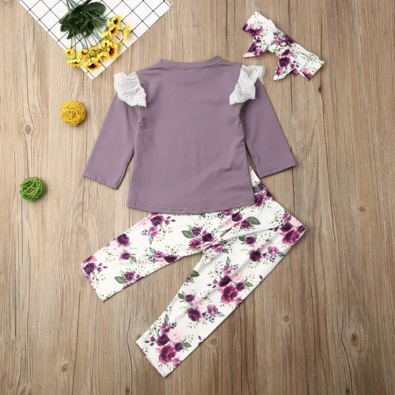 3 шт. детская кружевная рубашка с оборками|Комплекты одежды для девочек| |