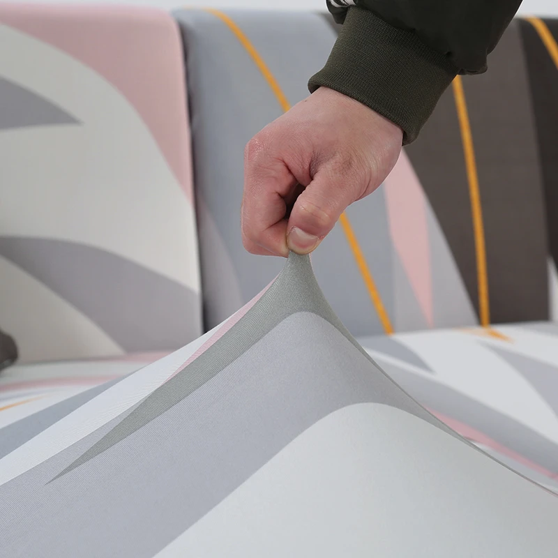 Гибкий эластичный розовый геометрический чехол для дивана полотенце все