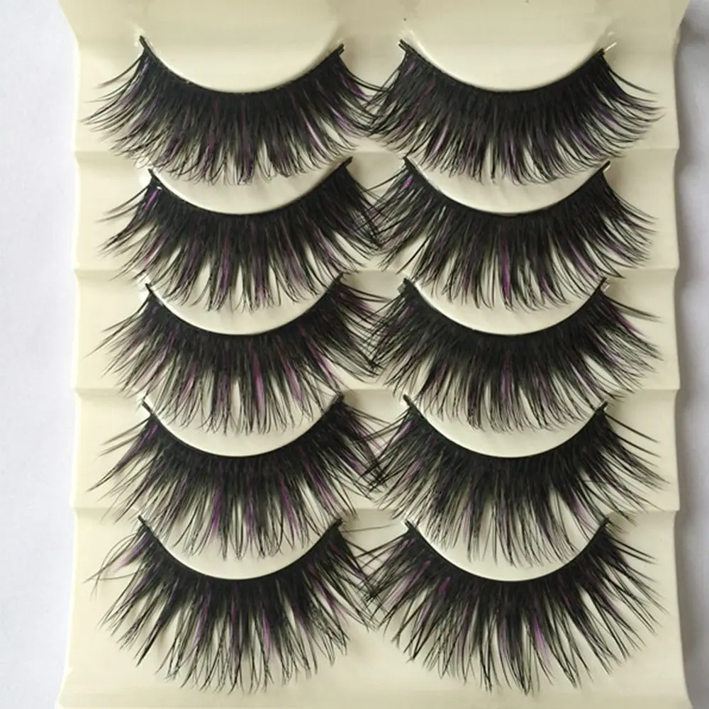 Новинка 5 пар черные и синие очаровательные густые накладные ресницы для