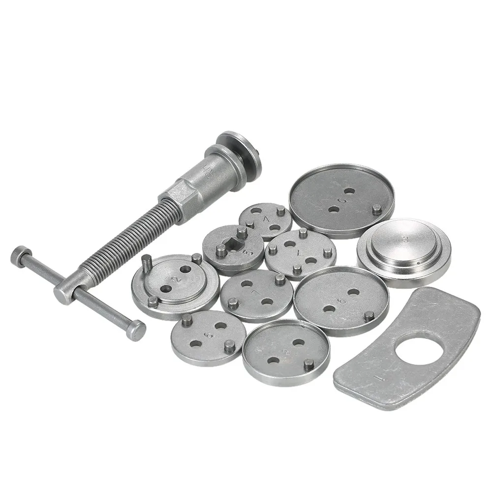 

12pcs Auto Universal Disc Brake Caliper Car Wind Back Pad Piston Compressor Automobile Garage Repair Tool Kit Set with Case